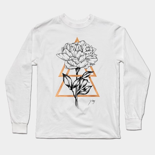 Peony Long Sleeve T-Shirt by Akbaly